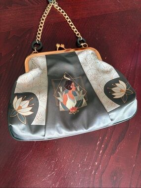 Disney Princess Tianna Art Deco Inspired Floral Satin Frame Bag